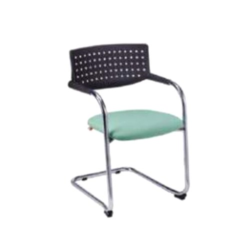 Black and Green Visitors Chair Without Armrest
